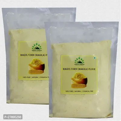 Hillpure Organic Maize Flour,Makki ka Atta, Naturaly Grown, Gluten Free, Rich in Micro-nutrients (1 + 1Kg), Pack of 2