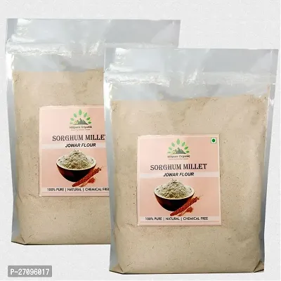 Hillpure Organic Sorghum Flour, Jowar Atta, Naturally Grown, Low Gluten, Rich in Micro-nutrients (1 + 1Kg), Pack of 2