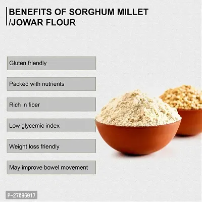 Hillpure Organic Sorghum Flour, Jowar Atta, Naturally Grown, Low Gluten, Rich in Micro-nutrients (1 + 1Kg), Pack of 2-thumb4