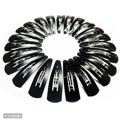 BANDONNY 24 Pcs Black TICTAC clips for women and girls, tic tac clips for everyday use, 5.5 CM long-thumb0