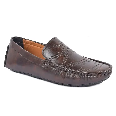 SHUZER68 Classy Casual Premium Stylish Loafers for Men (Brown, Numeric_10)