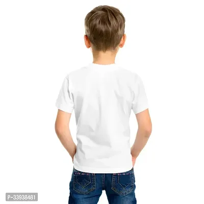 Stylish White Polyester Printed Tees For Boys-thumb3