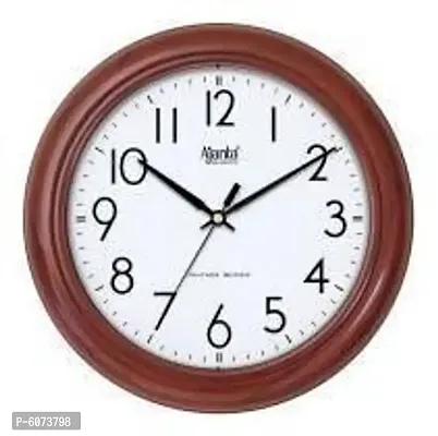 Plastic Brown Analog Wall Clock For Home