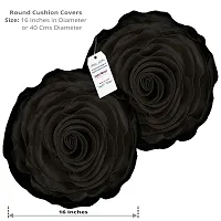 indoAmor Rose Design Super Satin Cushion Covers, 16x16 Inches (Blue  Black) - Set of 7-thumb1