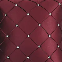 indoAmor Pintex Crystal Stone Work Satin Throw/Pillow Cushion Covers (16x16 Inches, Maroon) - Set of 5 Covers-thumb3