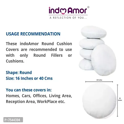 indoAmor Rose Design Super Satin Cushion Covers, 16x16 Inches (White) - Set of 5-thumb5