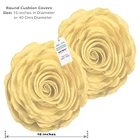 indoAmor Rose Design Super Satin Cushion Covers, 16x16 Inches (Cream) - Set of 5-thumb1