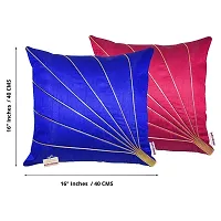 indoAmor Silk Cushion Covers, Stripes Pattern (16x16 Inches, Blue  Pink Color) - Set of 7 Covers-thumb1