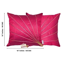 indoAmor Silk Cushion Covers, Stripes Pattern (16x16 Inches, Pink Color) - Set of 7 Covers-thumb1