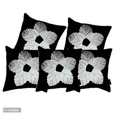 indoAmor Comfortable Flower Silk Cushion Covers - Set Of 5