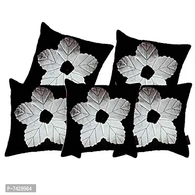 indoAmor Comfortable Flower Silk Cushion Covers - Set Of 5-thumb0