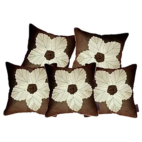 Floral Silk Cushion Covers Set Of 5