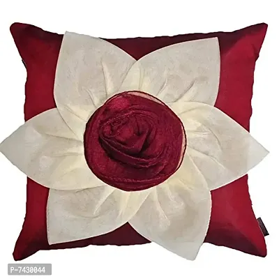 indoAmor Comfortable Flower Silk Cushion Covers - Set Of 2-thumb3