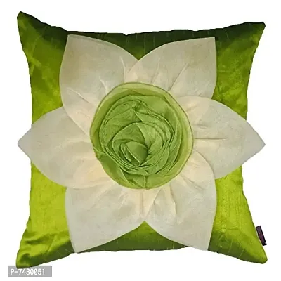 indoAmor Comfortable Flower Silk Cushion Covers - Set Of 2-thumb3