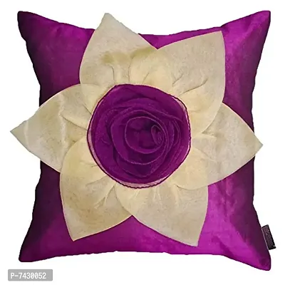 indoAmor Comfortable Flower Silk Cushion Covers - Set Of 2-thumb3