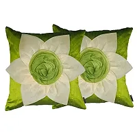 indoAmor Comfortable Flower Silk Cushion Covers - Set Of 2-thumb1