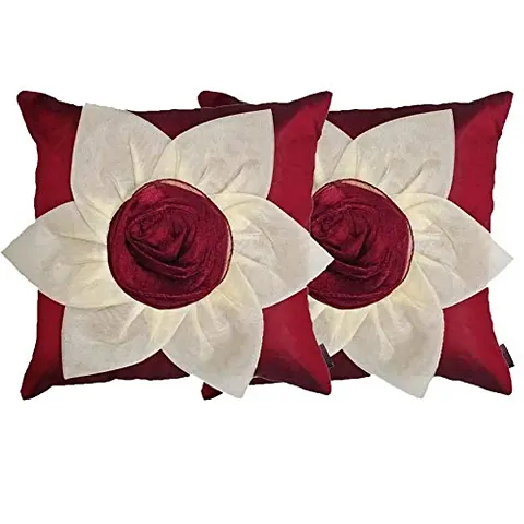 Flower Silk Cushion Covers Set Of 2