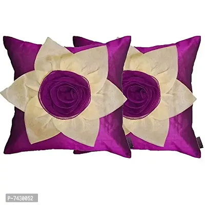 indoAmor Comfortable Flower Silk Cushion Covers - Set Of 2