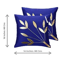 indoAmor Comfortable Silk Cushion Covers Golden Leaves Floral Design - Set Of 5-thumb2