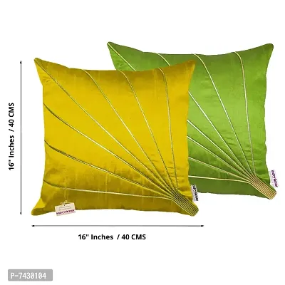 indoAmor Comfortable Striped Pattern Silk Cushion Covers - Set Of 5-thumb3