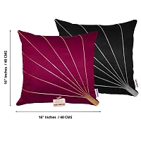 indoAmor Comfortable Striped Pattern Silk Cushion Covers - Set Of 5-thumb2