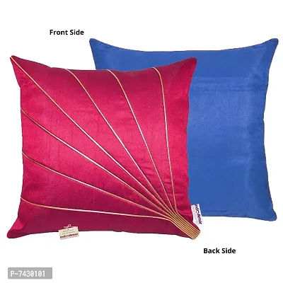 indoAmor Comfortable Striped Pattern Silk Cushion Covers - Set Of 5-thumb4