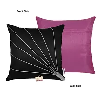 indoAmor Comfortable Striped Pattern Silk Cushion Covers - Set Of 5-thumb4