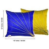 indoAmor Comfortable Striped Pattern Silk Cushion Covers - Set Of 5-thumb1