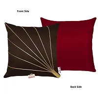 indoAmor Comfortable Striped Pattern Silk Cushion Covers - Set Of 5-thumb2