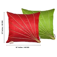 indoAmor Comfortable Striped Pattern Silk Cushion Covers - Set Of 5-thumb1