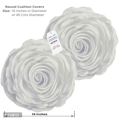 indoAmor Comfortable Rose Design Super Satin Cushion Covers - Set Of 5-thumb3