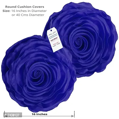 indoAmor Comfortable Rose Design Super Satin Cushion Covers - Set Of 5-thumb2