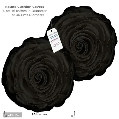 indoAmor Comfortable Rose Design Super Satin Cushion Covers - Set Of 5-thumb2