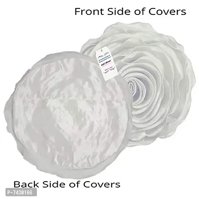 indoAmor Comfortable Rose Design Super Satin Round Cushion Covers - Set Of 2-thumb3