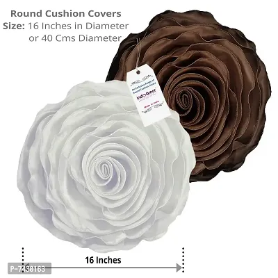 indoAmor Comfortable Rose Design Super Satin Cushion Covers - Set Of 5-thumb2