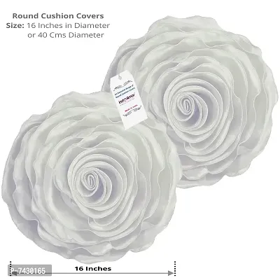 indoAmor Comfortable Rose Design Super Satin Cushion Covers - Set Of 7-thumb2