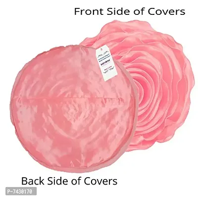 indoAmor Comfortable Rose Design Super Satin Round Cushion Covers - Set Of 2-thumb3