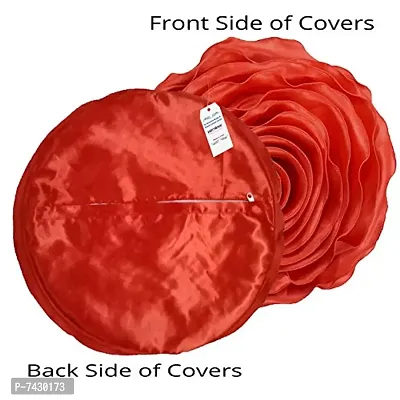 indoAmor Comfortable Rose Design Super Satin Round Cushion Covers - Set Of 2-thumb3