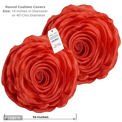 indoAmor Comfortable Rose Design Super Satin Cushion Covers - Set Of 5-thumb2