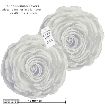 indoAmor Comfortable Rose Design Super Satin Cushion Covers - Set Of 5-thumb4