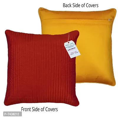 indoAmor Comfortable Quilted Silk Cushion Covers - Set Of 5-thumb4