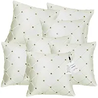 indoAmor Comfortable Pintex Crystal Stone Work Satin Throw / Pillow Cushion Covers - Set Of 7-thumb1