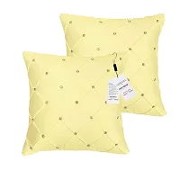 indoAmor Comfortable Pintex Crystal Stone Work Satin Throw / Pillow Cushion Covers - Set Of 2-thumb1