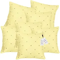 indoAmor Comfortable Pintex Crystal Stone Work Satin Throw / Pillow Cushion Covers - Set Of 7-thumb1