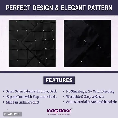 indoAmor Comfortable Pintex Crystal Stone Work Satin Throw / Pillow Cushion Covers - Set Of 7-thumb4