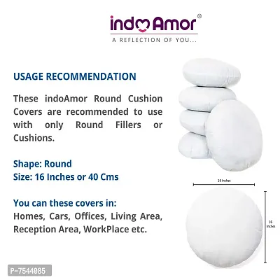 indoAmor Rose Design Super Satin Cushion Covers, 16x16 Inches (Blue  Foan) - Set of 5-thumb5