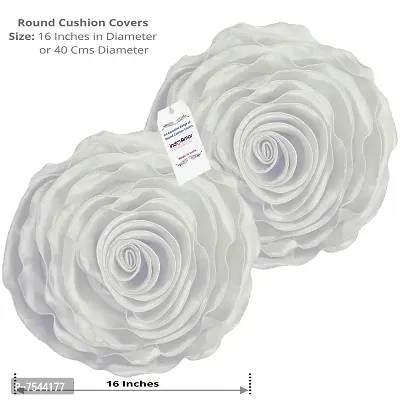 indoAmor Rose Design Super Satin Cushion Covers, 16x16 Inches (White  Black) - Set of 7-thumb2