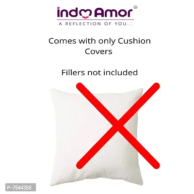 indoAmor Pintex Crystal Stone Work Satin Throw/Pillow Cushion Covers (16x16 Inches, Fawn) - Set of 7 Covers-thumb5