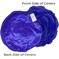 indoAmor Decorative Rose Shape Super Satin Round Cushion Covers, 16x16 Inches (Blue) - Set of 7 Covers-thumb2