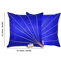 indoAmor Silk Cushion Covers, Stripes Pattern (16x16 Inches, Blue Color) - Set of 7 Covers-thumb1